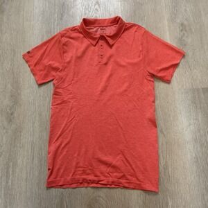Rhone Commuter Shirt Mens Medium‎ Orange Performance Polo Short Sleeve Heathered